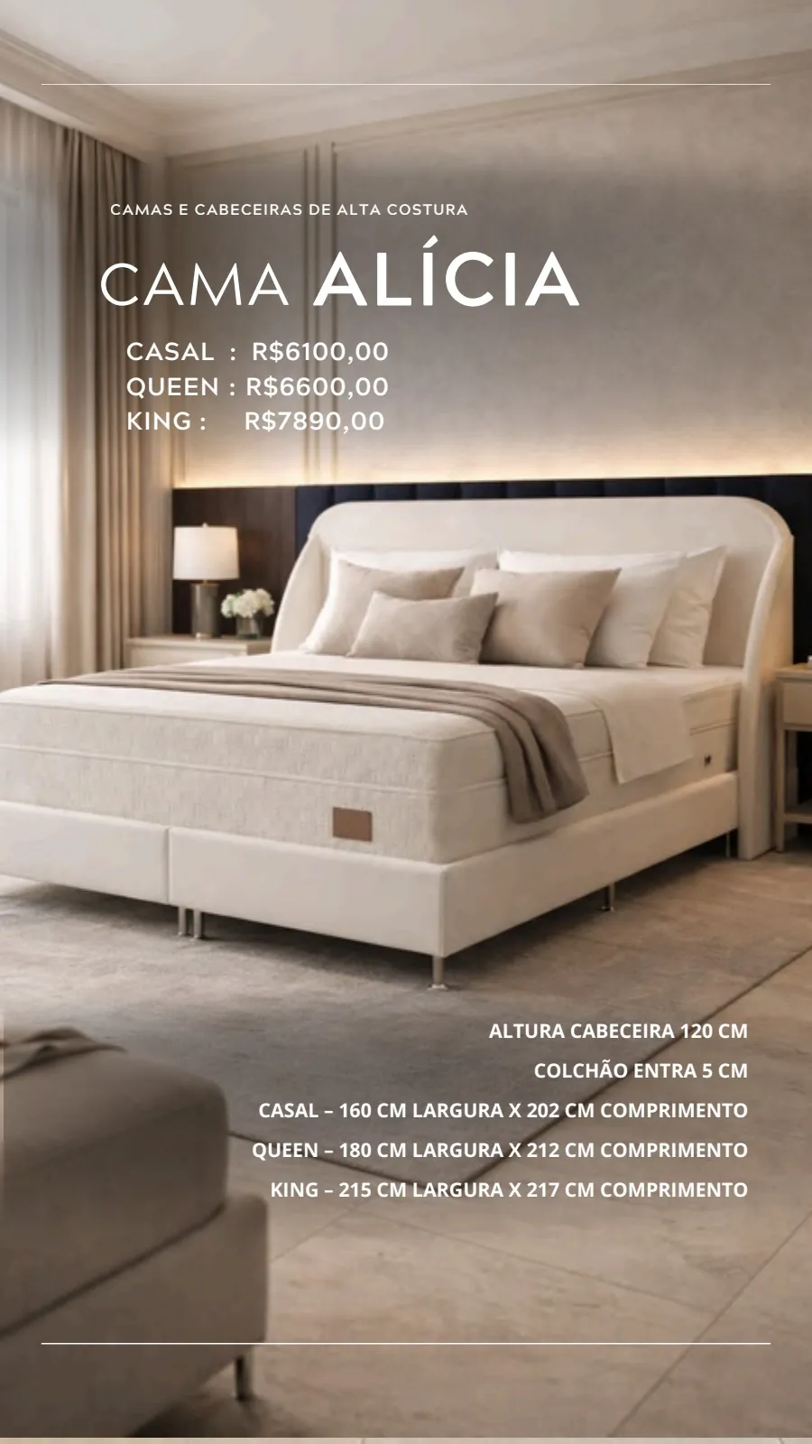Cama Alícia — linha Conforto